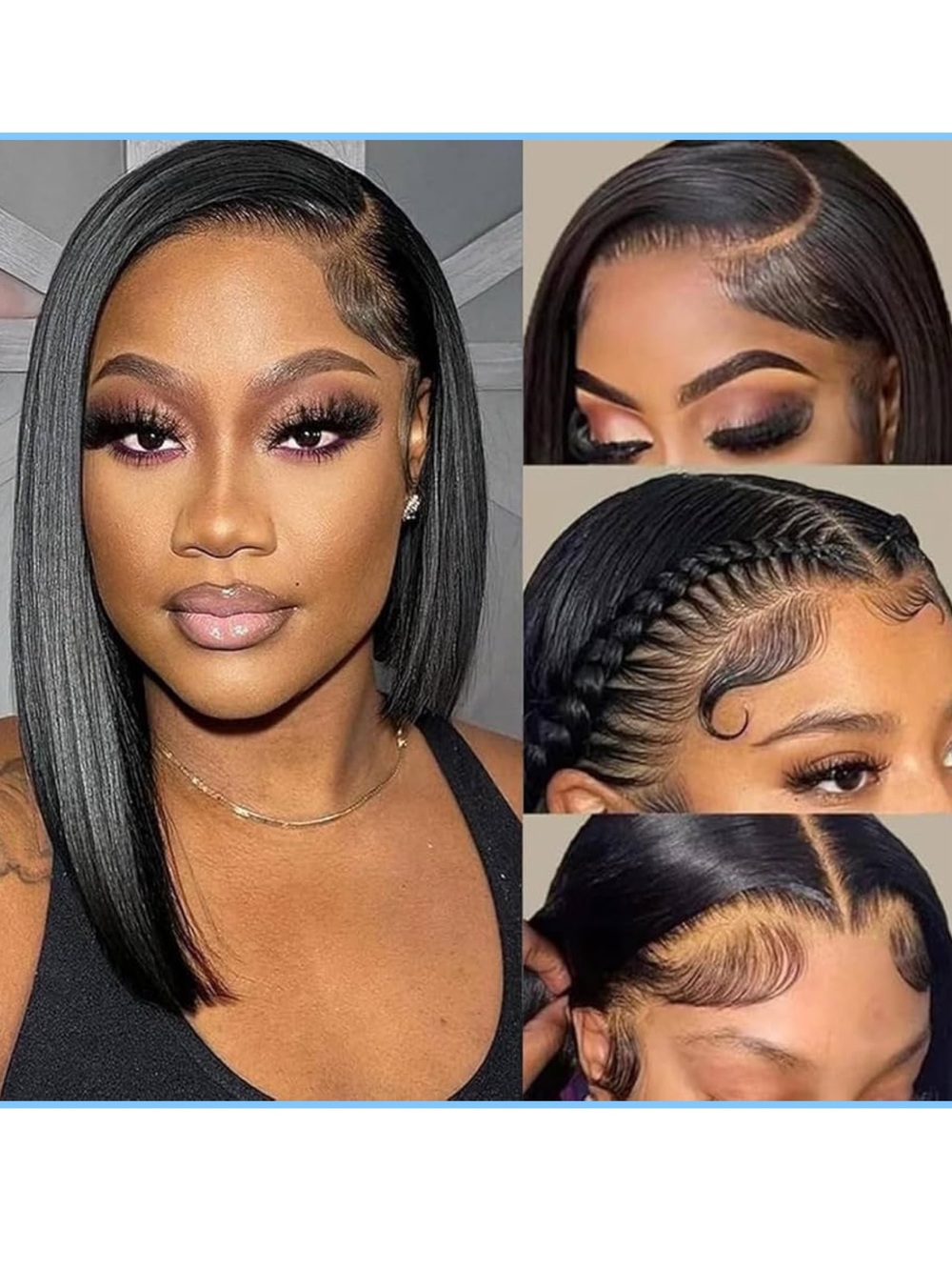 10” Bob Lace Front Wigs Human Hair  13x4 Lace Front Wig 200% Density HD
